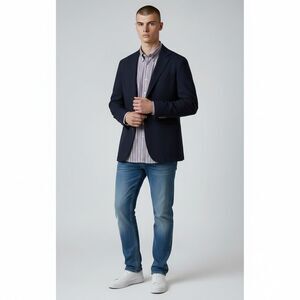 Polo Ralph Lauren Classic Fit Stripe Shirt Men 18 34/35 Purple Long Sleeve XL